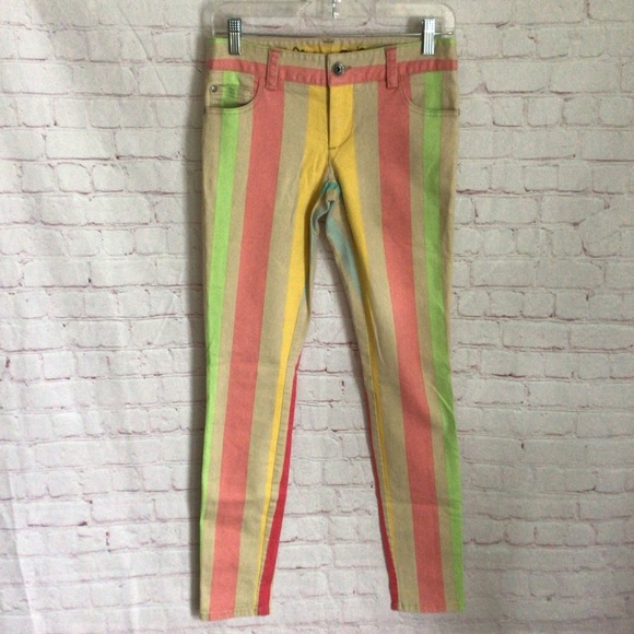 Alice + Olivia by Stacey Bendet Striped Jeans - Size 4 - Picture 1 of 12